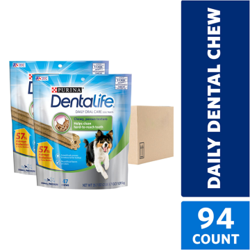 Purina DentaLife Small/Medium Dog Daily Dental Chews Treats (2 47-count pouches)