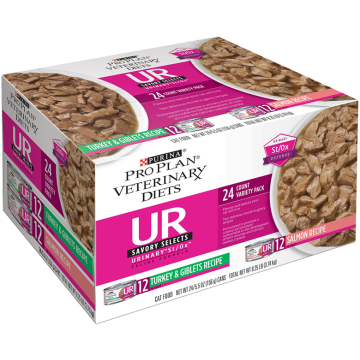 Purina Pro Plan Veterinary Diets UR Urinary St/Ox Savory Selects Cat Food Variety Pack (Canned)