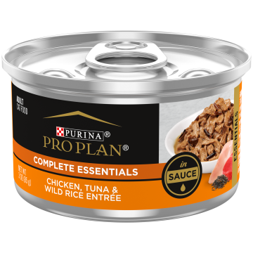 Purina Pro Plan Complete Essentials Adult Chicken, Tuna & Wild Rice Entr&eacute;e in Sauce Cat Food