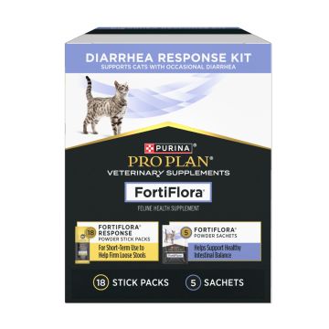 Purina Pro Plan Veterinary Supplements FortiFlora Diarrhea Response Kit for cats, 18 stick packs and 5 sachets