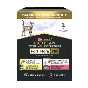  Purina Pro Plan Veterinary Supplements FortiFlora Pro Diarrhea Response Kit for cats, 18 stick packs and 5 sachets