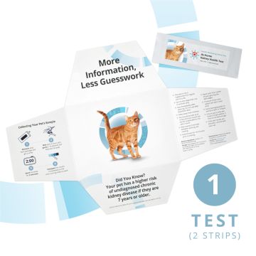 A single Petivity at home kidney health testing kit for cats.