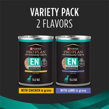 Purina Pro Plan Veterinary Diets EN Savory Selects Gastroenteric with Chicken and with Lamb in Gravy Canine Formula Variety Pack (Canned)
