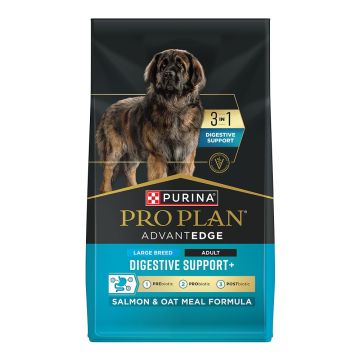 A bag of Pro Plan AdvantEDGE 3 in 1 Digestive Support Large Breed Salmon and Rice dry dog food.