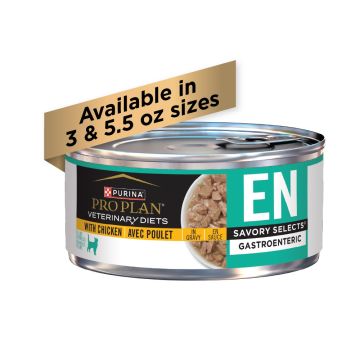 Pro Plan Veterinary Diets EN Gastroenteric Savory Selects chicken in gravy wet cat food.