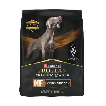 Bag of Pro Plan Veterinary Diets NF Kidney Function dry dog food.