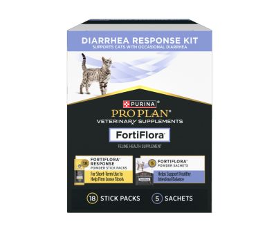 Purina Pro Plan Veterinary Supplements FortiFlora Diarrhea Response Kit for cats, 18 stick packs and 5 sachets
