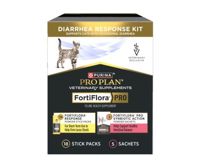 Purina Pro Plan Veterinary Supplements FortiFlora Pro Diarrhea Response Kit for cats, 18 stick packs and 5 sachets