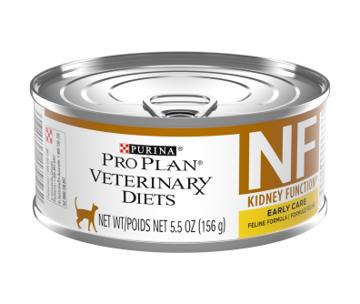 A can of Purina Pro Plan Veterinary Diets NF Kidney Function Early Care wet cat food.