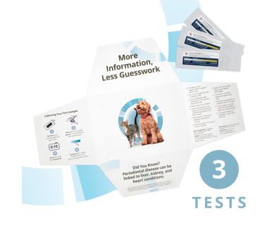 Three pack of Petivity at home oral health testing kits.