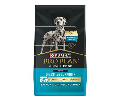 A bag of Pro Plan AdvantEDGE 3 in 1 Digestive Support Small Breed Salmon and Rice dry dog food.