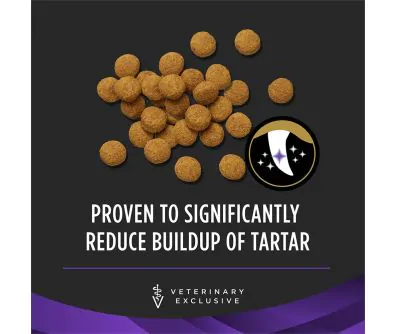Pro Plan Veterinary Diets DH Dental Health Dry Dog Food is proven to significantly reduce buildup of tartar.