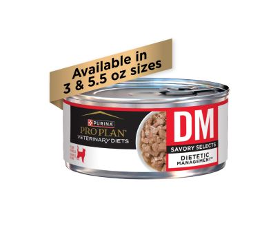 Pro Plan Veterinary Diets DM Dietetic Management wet cat food.