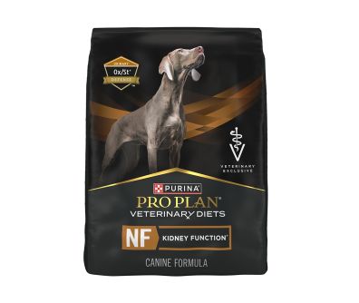 Bag of Pro Plan Veterinary Diets NF Kidney Function dry dog food.