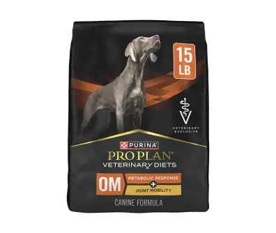 Pro Plan Veterinary Diets OM Metabolic Response and Joint Mobility Dry Dog Food.