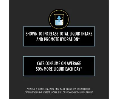 Pro Plan Veterinary Supplements Hydra Care Feline Hydration Supplement increases total liquid intake.